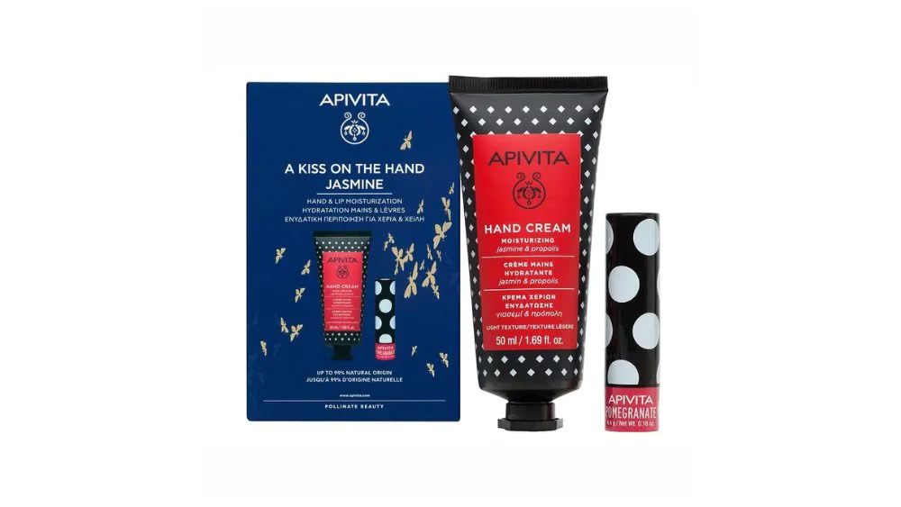 Apivita Promo Κρέμα Χεριών Jasmine 50ml & Lip Care Black Currant 4.4g