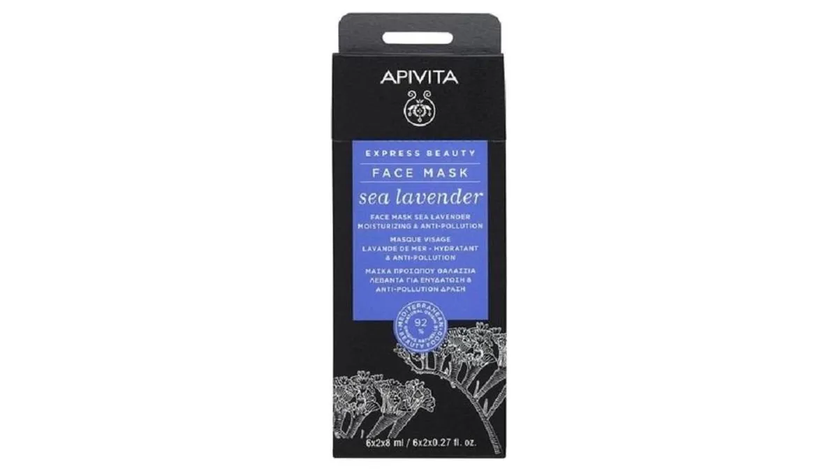 Apivita Μάσκα Για Ενυδάτωση + Αντι Pollution Με Θαλάσσια Λεβάντα 2x8 ml
