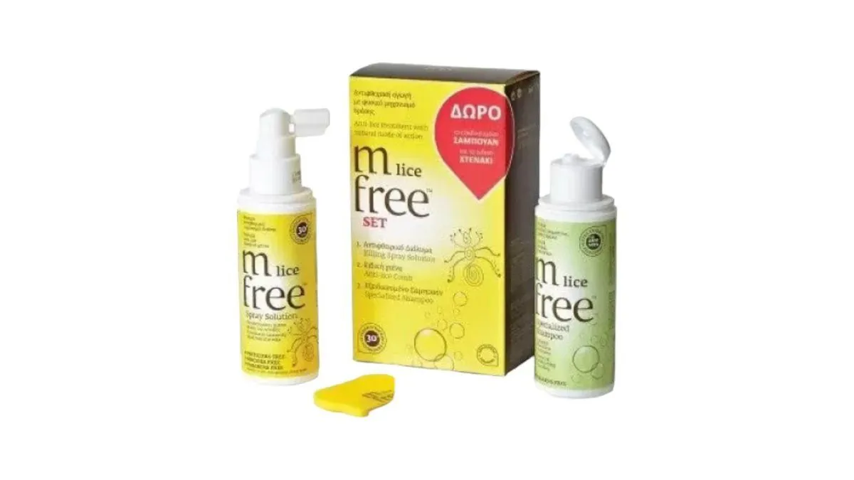 M - Free Lice Set Αντιφθειρικό Spray 100 ml και Εξειδικευμένο Σαμπουάν 100 ml και Χτένα