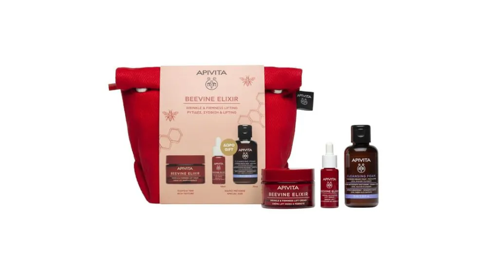 Apivita Promo Beevine Elixir Wrinkle Rich+mini serum+foam