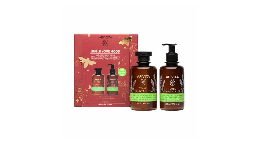 Apivita Set Tonic Mountain Shower Gel 250ml & Tonic Mountain Tea Body Milk 200ml
