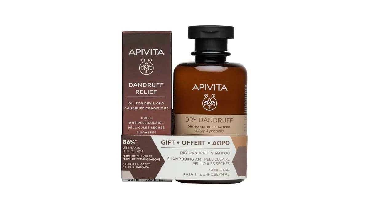 Apivita Promo Pack Λάδι Κατά Της Ξηροδερμίας και Της Πιτυρίδας 50 ml με Δώρο Σαμπουάν Κατά Της Ξηροδερμίας με Σέλερι & Πρόπολη 250 ml