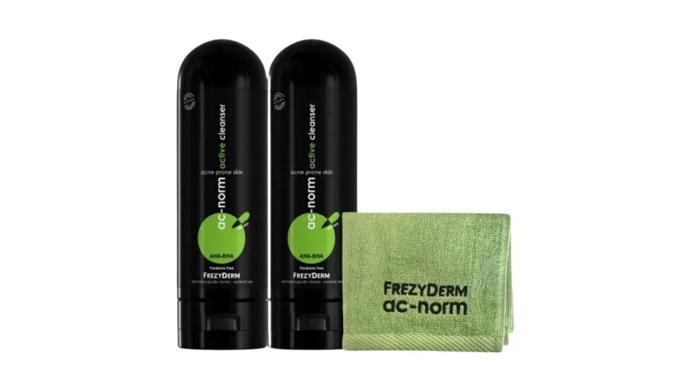 Frezyderm Ac Norm Active Cleanser 200 ml x2 + Αντιβακτηριακή Πετσέτα Προσώπου