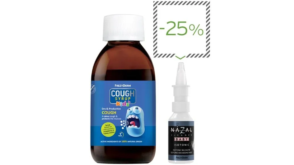 Frezyderm Πακέτο με Cough Syrup Kids 182g & Nazal Cleaner Baby Isotonic 30 ml