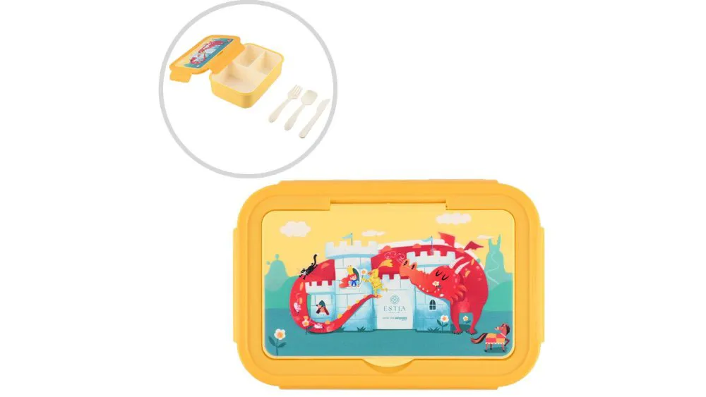 Estia Φαγητοδοχείο Με Χωρίσματα & Κουτάλι/ Πιρούνι /Μαχαίρι Fortress Dragon