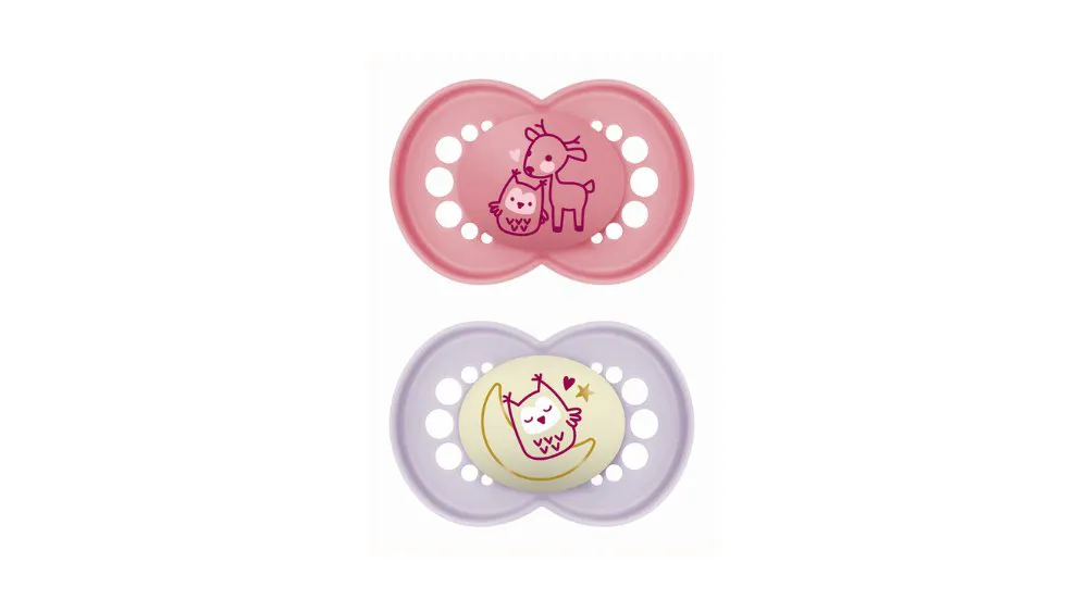 Mam Πιπίλα Day & Night 16m+ (σιλικόνη) x2 Girl