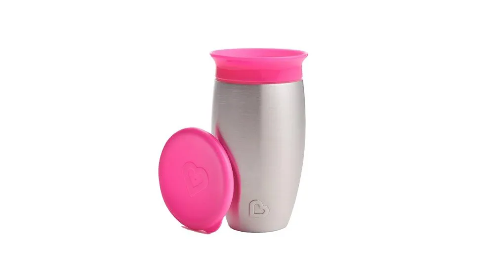 Munchkin Ανοιξείδωτο Ισοθερμικό Miracle 360° Sippy Cup 296ml Pink