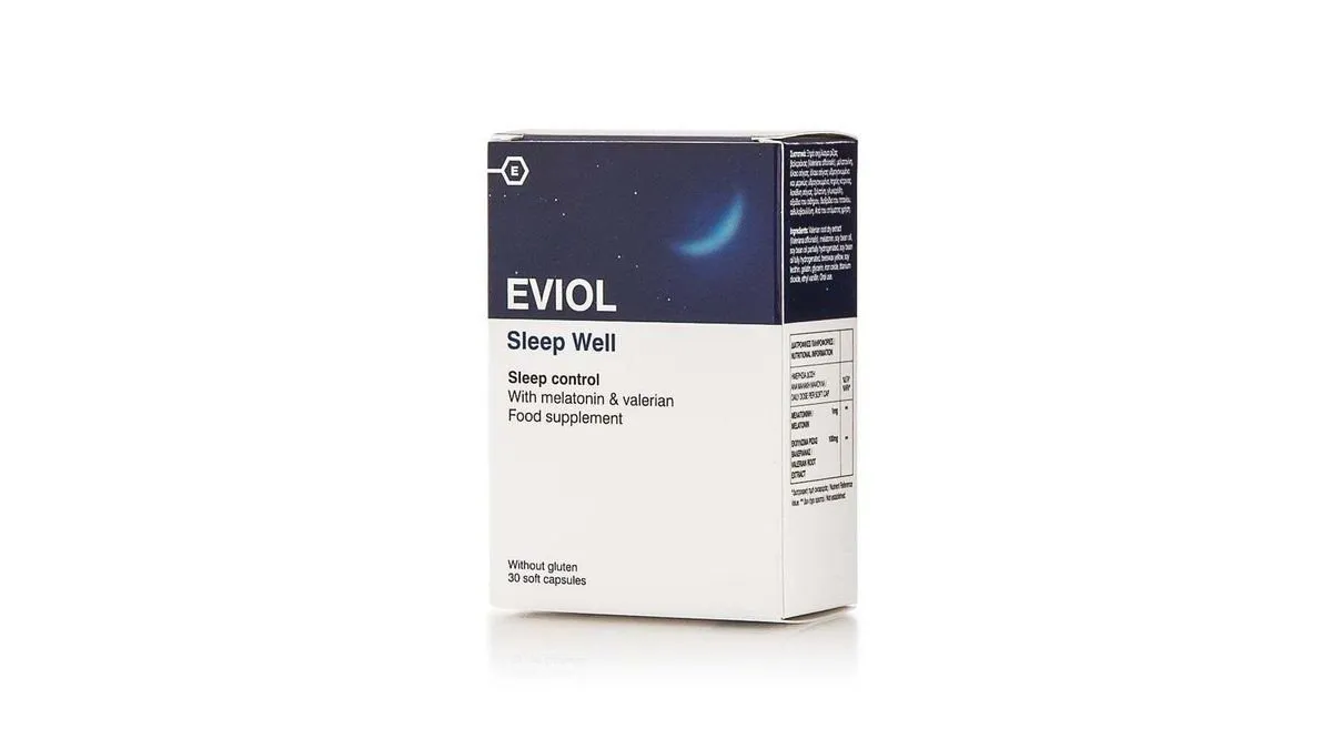 Eviol Sleep Well Φόρμουλα με βαλεριάνα & μελατονίνη για την αντιμετώπιση της Αϋπνίας 30caps