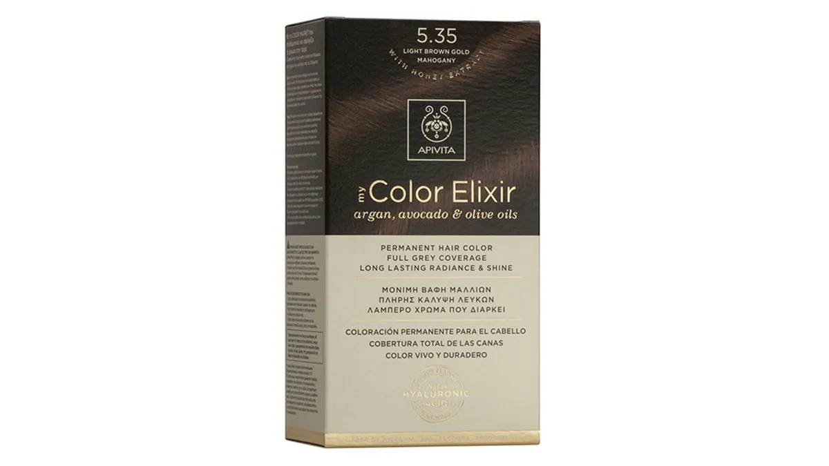 Apivita My Color Elixir N5.35 Καστανό Ανοιχτό Μελί Μαόνι 50 ml + Γαλάκτωμα Ενεργοποίησης 75 ml