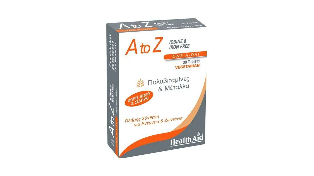 Health Aid A To Z Iodine & Iron Free 30Tabs