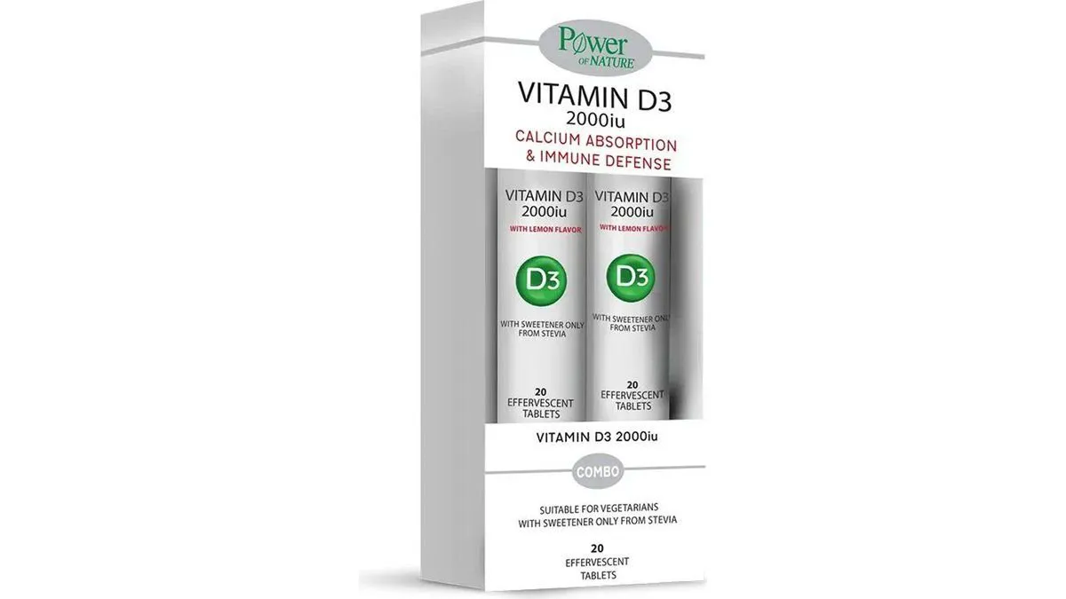 Power of Nature Vit D3 2000Iu 20+20 Eff.tabs