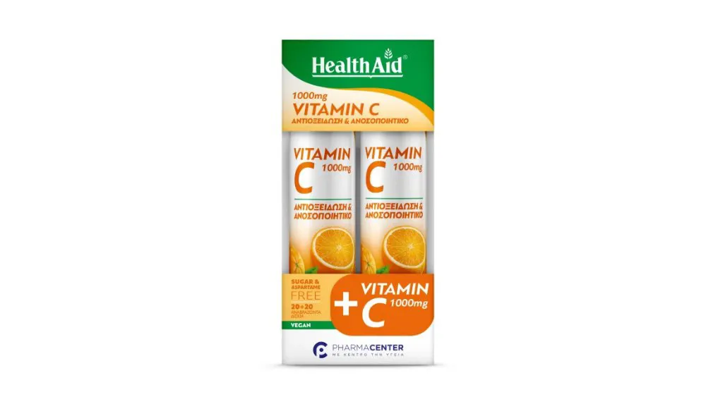 Health Aid Effev. Vitamin C 1000mg 1+1 20+20 tabs