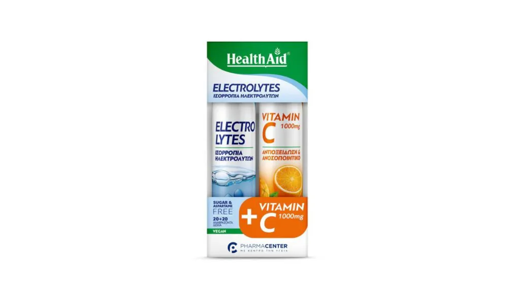 Health Aid Effev. Electrolytes + Vitamin C 1000mg 1+1 20+20 tabs