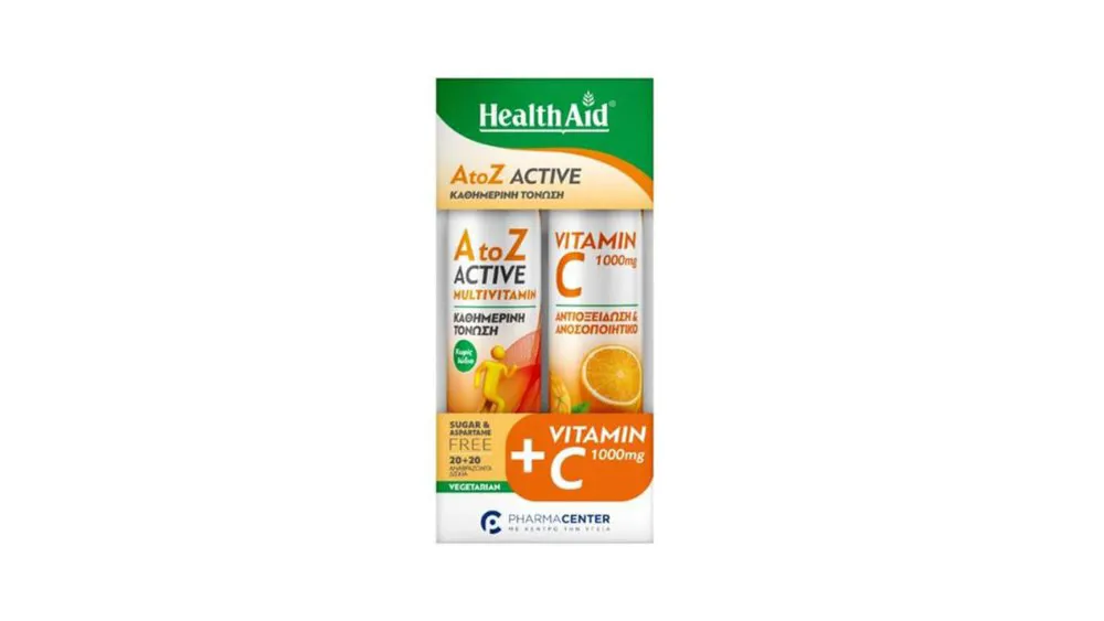Health Aid Effev. A-Z Active Multi + Vitamin C 1000mg 1+1 20+20 tabs