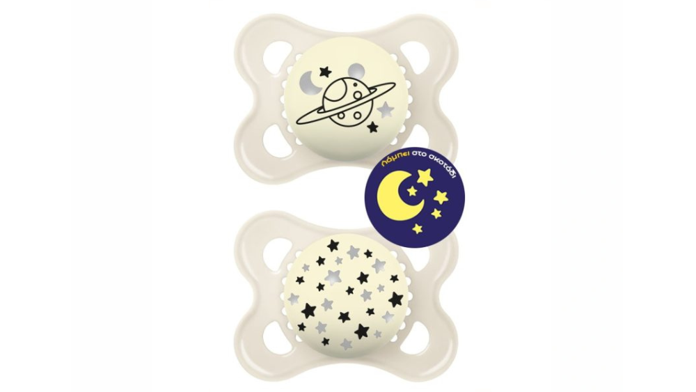 Mam Πιπίλα Original Night 2-6m (σιλικόνη) x2