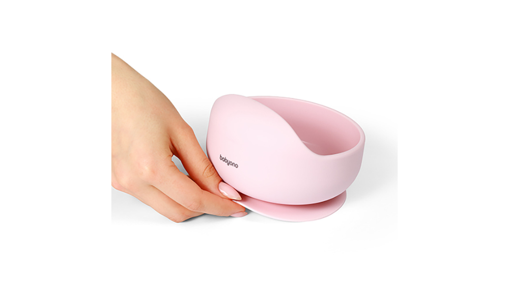 BabyOno  Μπολ Σιλικόνης με Βεντούζα Pink 6m+