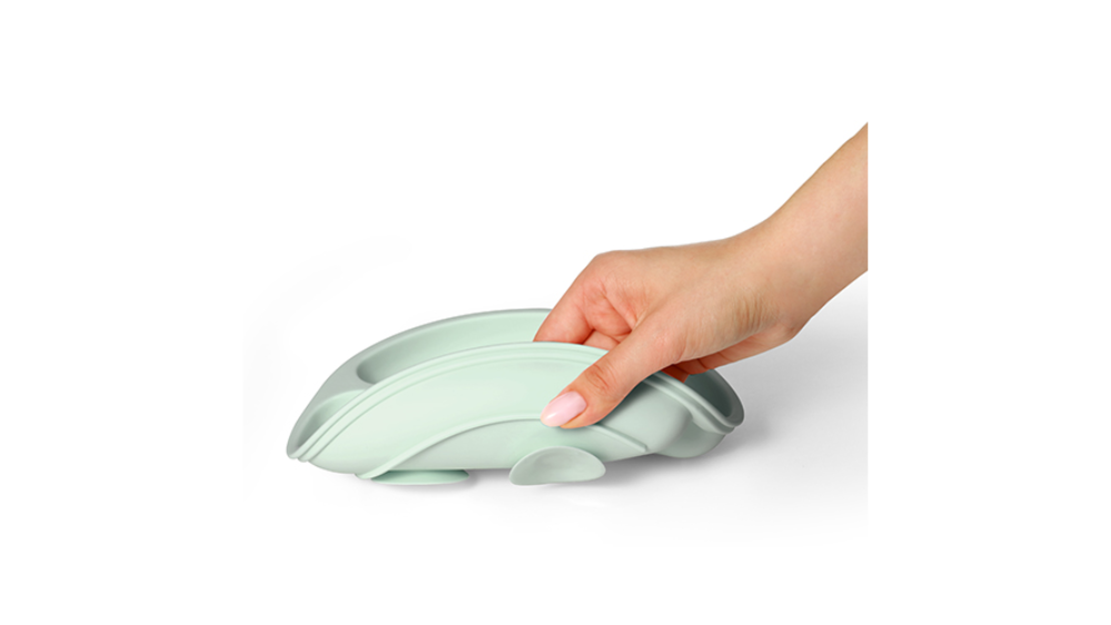 BabyOno  Πιάτο Σιλικόνης με Βεντούζες και Χωρίσματα +6 μηνών Μεντα