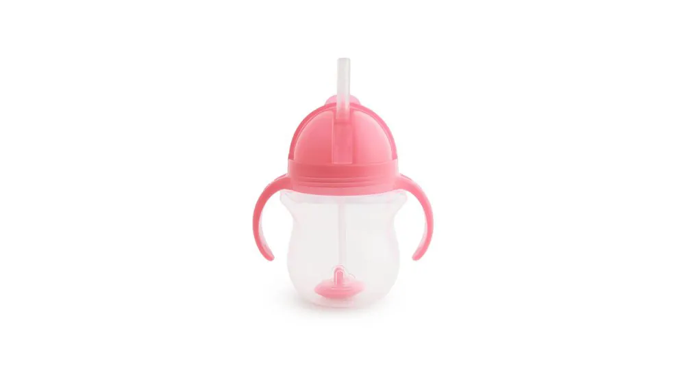 Munchkin Tip & Sip Straw Cup Ροζ Ποτήρι με Καλαμάκι & Βαρίδιo 207ml  6+μηνων