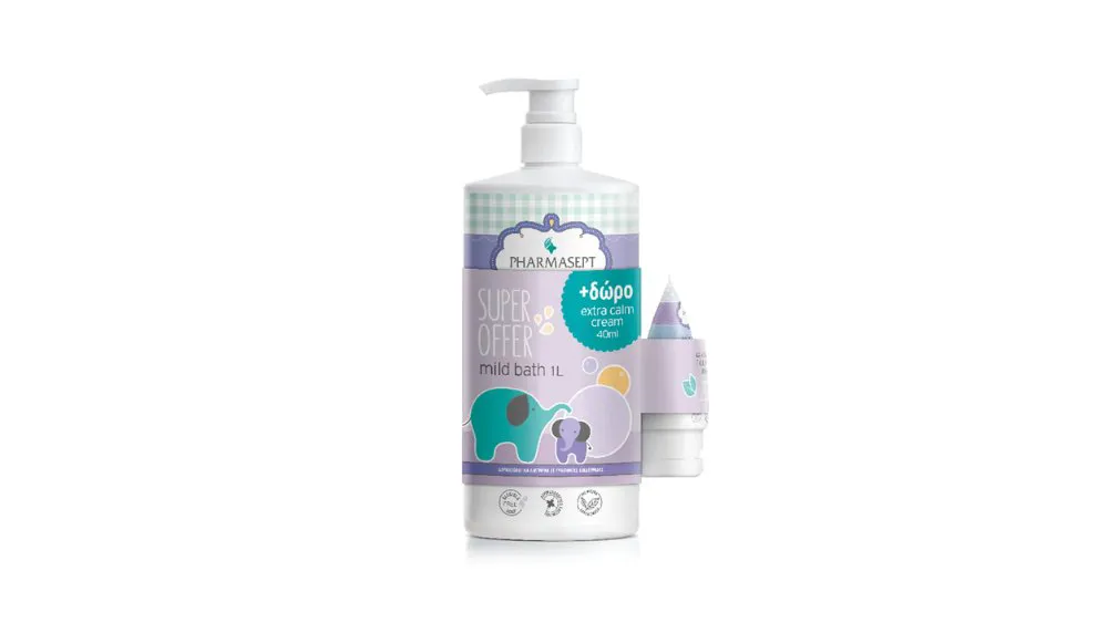 Pharmasept Baby Mild Bath 1000ml & Extra Calm Cream 40ml