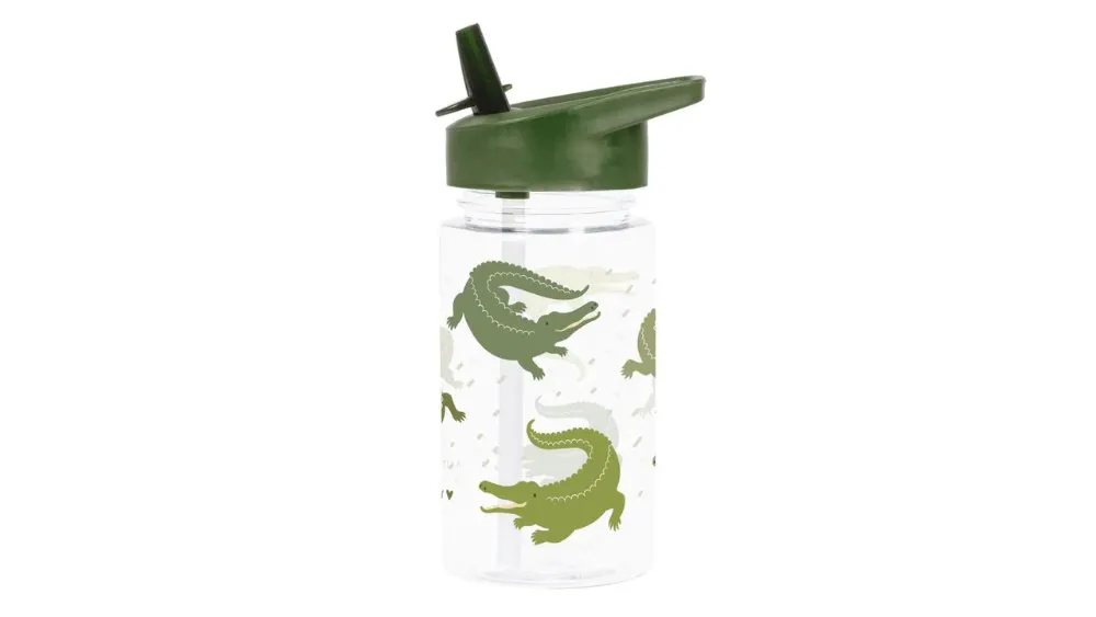 A Little Lovely Company Παγούρι με Καλαμάκι Crocodile 450ml