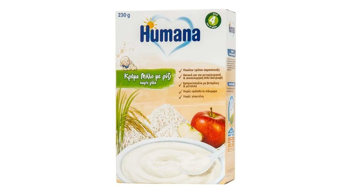Humana Cream Μηλο Με Ρυζι 230gr
