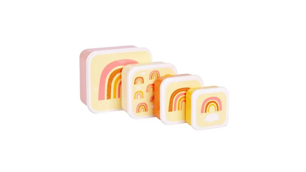 A Little Lovely Company Lunch & Snack Box Set Rainbows