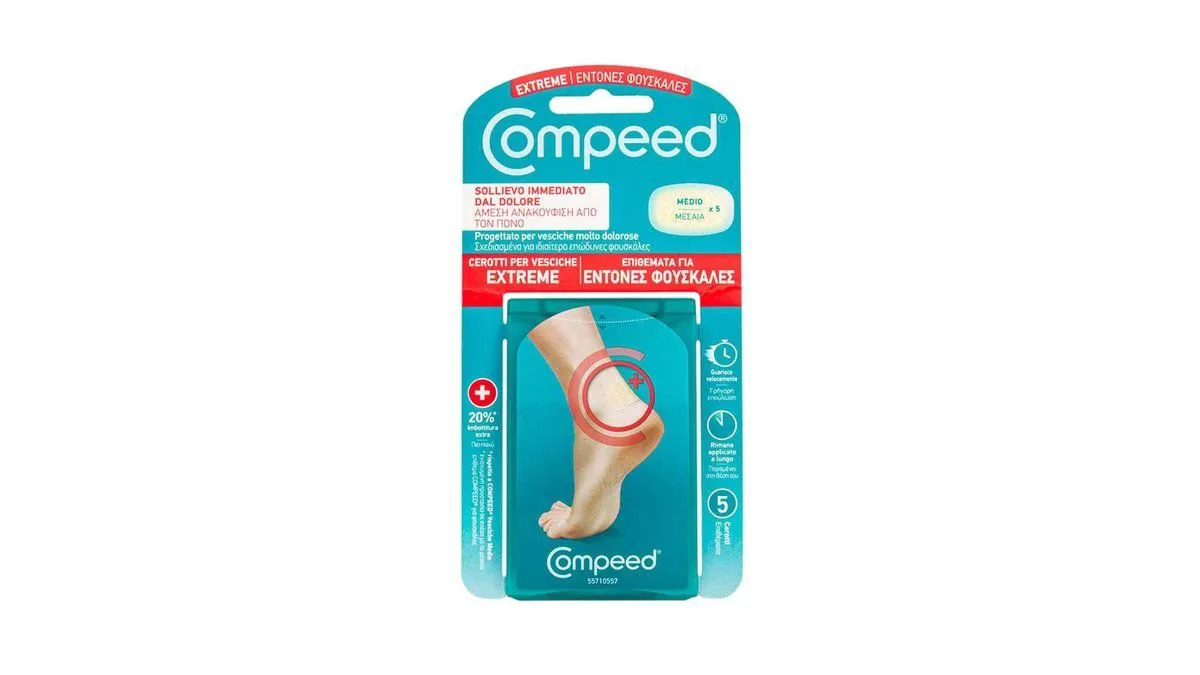 Compeed Blister Extreme Medium Επιθέματα Φτέρνας για Φουσκάλες Μεσαία 5τεμ