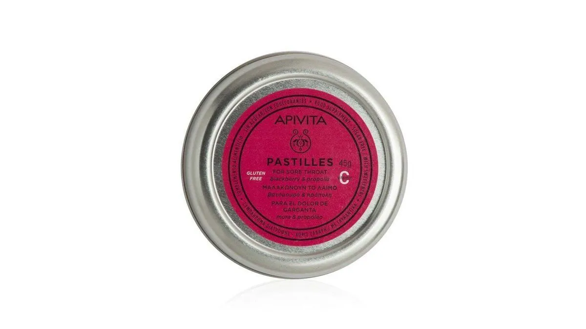 Apivita Pastilles Παστίλιες με Βατόμουρο & Πρόπολη για τον Πονόλαιμο & τον Βήχα 45g