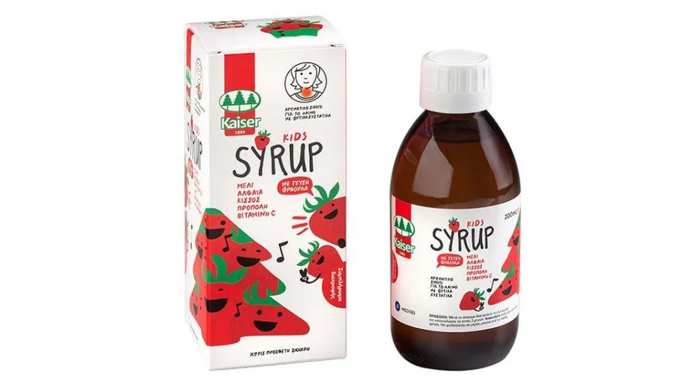 Kaiser Kids Syrup  Παιδικό Σιρόπι για το Λαιμό Φράουλα 200ml
