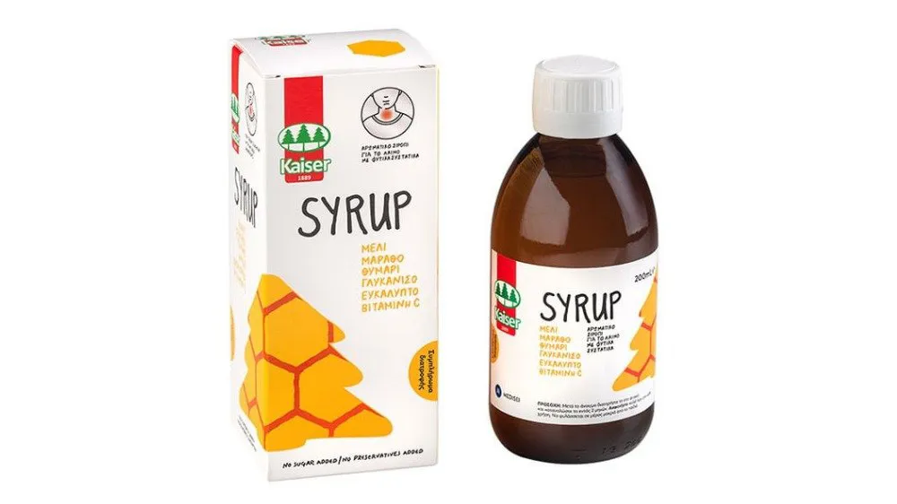 Kaiser Syrup Αρωματικό Σιρόπι για τον Ερεθισμένο Λαιμό και το Βήχα 200ml