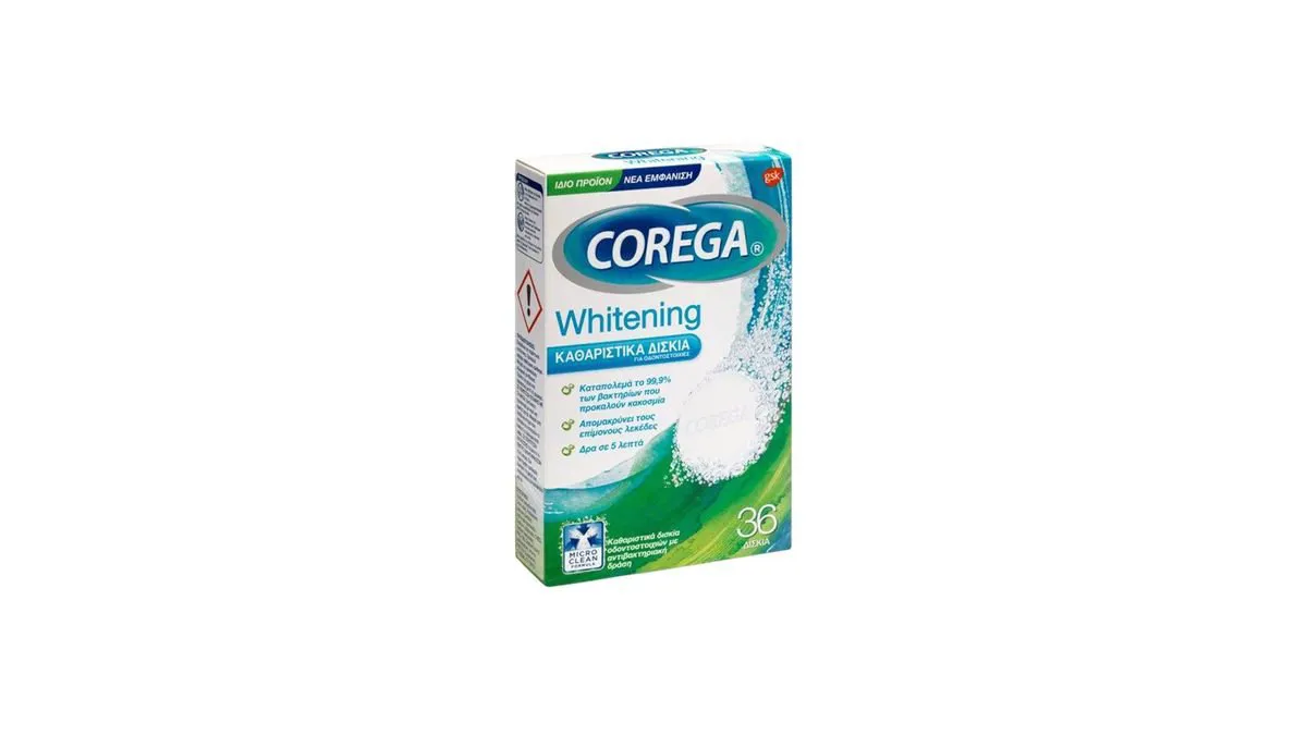Corega Tabs Whitening 32 tabs + 4 Δώρο