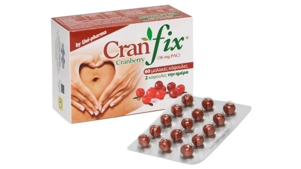 Unipharma Cranfix Αντιμετώπιση Ουρολοίμωξης & Τόνωση του Ανοσοποιητικού Συστήματος 60soft caps