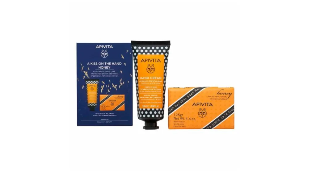Apivita A Kiss On The Hand Promo. Κρέμα Χεριών 50ml & Σαπούνι με Μέλι 125gr