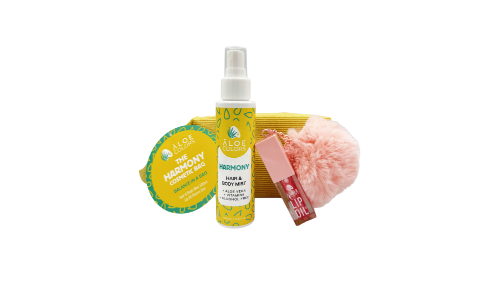 ALOE + COLORS HARMONY BAG MIST & LIP OIL