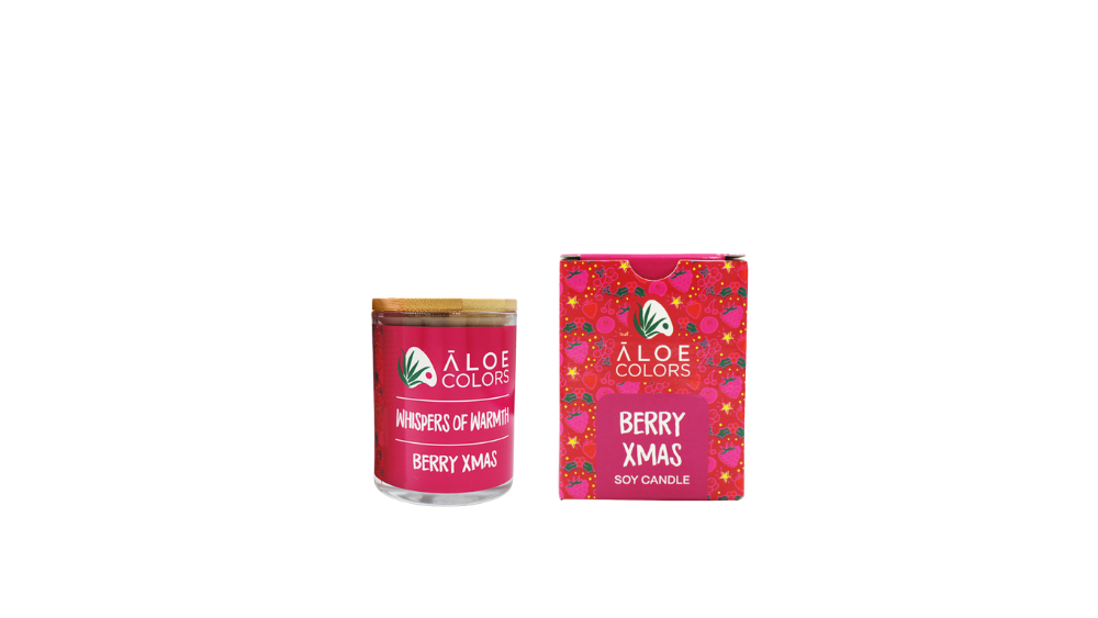 Aloe + Colors Berry Xmas Scented Candle 150g