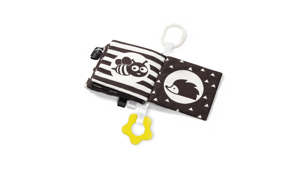 BabyOno Κρεμαστό ασπρόμαυρο βιβλιαράκι με μασητικό- Black&White