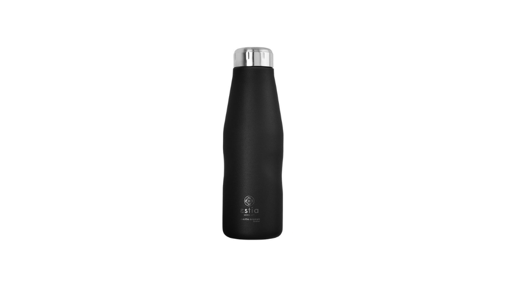EstiaTravel Flask 500ml Midnight Black Μπουκάλι Θερμός Ανοξείδωτο
