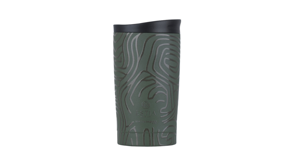 Estia Travel Mug 350ml Olive Flow Ποτήρι Θερμός Ανοξείδωτο