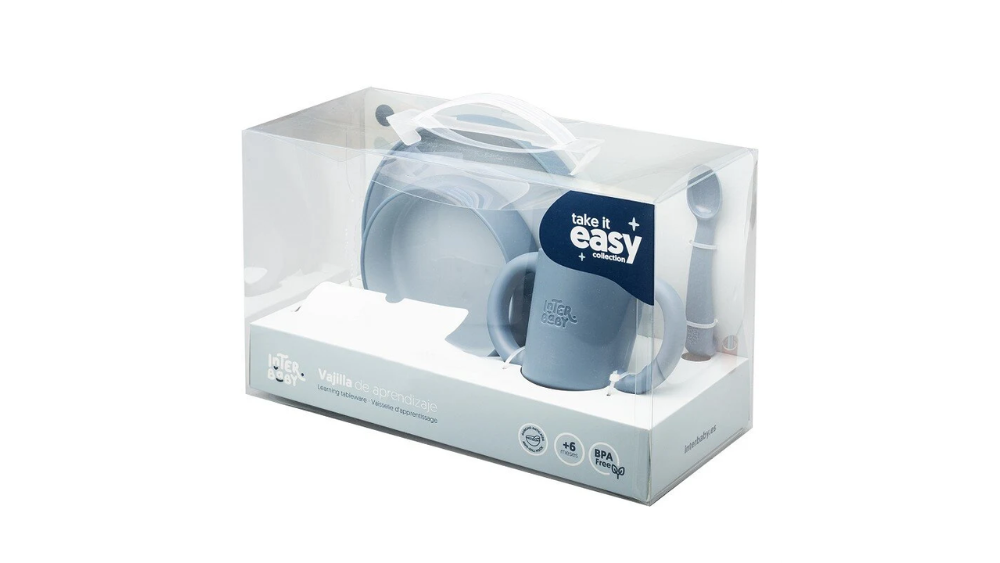 Interbaby Παιδικό Σετ Φαγητού Grey Blue