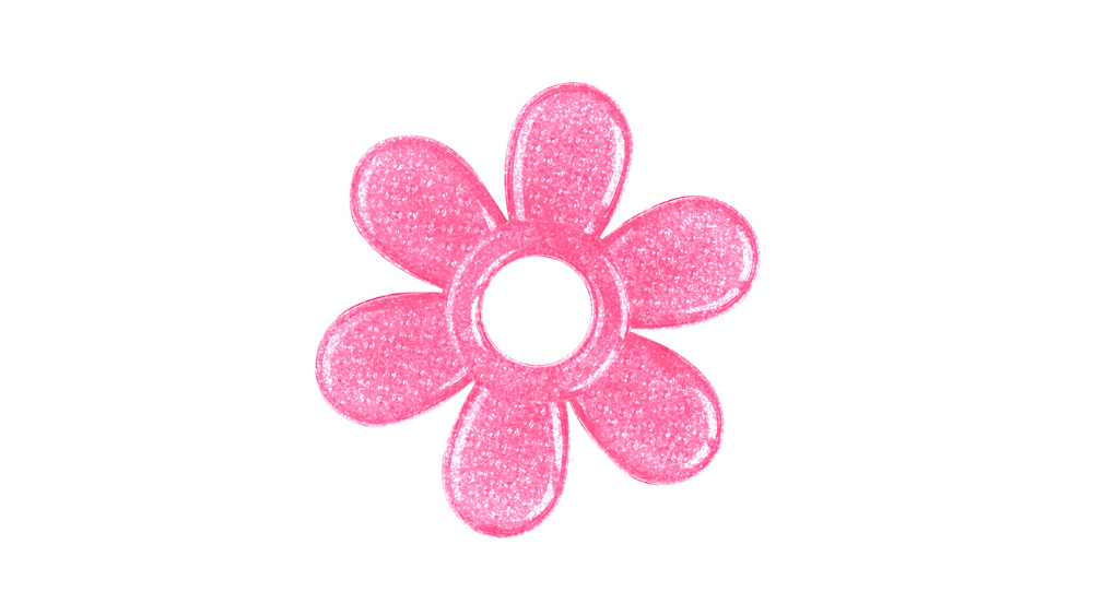 Babyono Gel Teether Daisy Ροζ