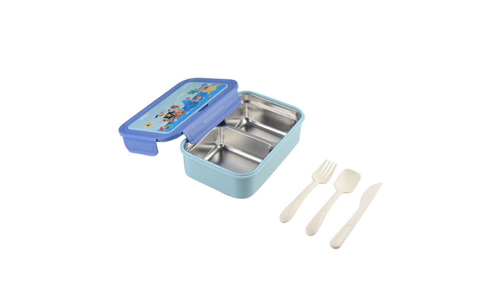 Estia Φαγητοδοχείο Ανοξείδωτο Με 2 Χωρίσματα & Κουτάλι & Πιρούνι Treasure Quest