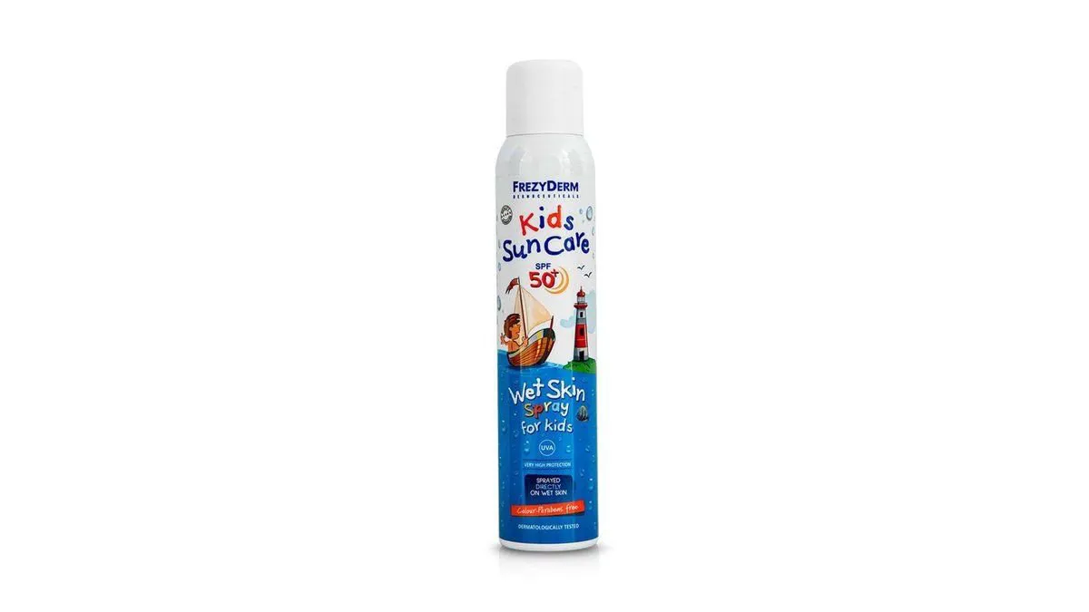 Frezyderm Kids Sun Care Wet Skin Spray SPF50+ Παιδικό Αντιηλιακό Spray που Ψεκάζεται απευθείας σε Βρεγμένο Δέρμα 200 ml