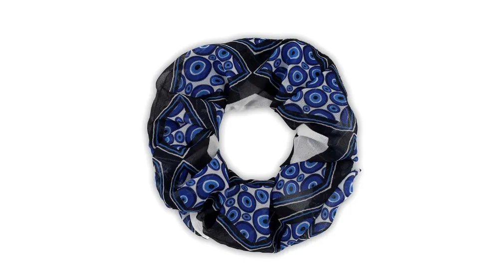 See My Bag Scrunchie Evil Eyes Lapis